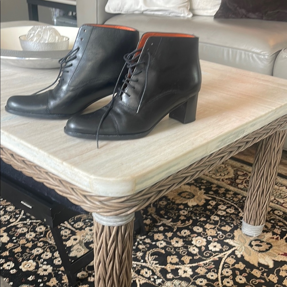Elegant Black Leather Ankle Boots